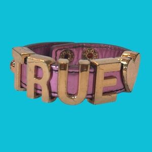 BCBGeneration‎ “ True ♡︎“ Purple Leather Snap Bracelet